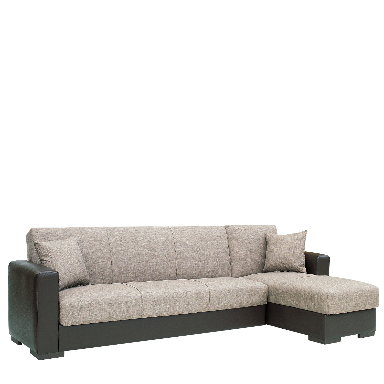 Καναπές Κρεβάτι Γωνιακός ArteLibre JOSE Μπεζ/Καφέ PU 270x150x86cm - Image 2